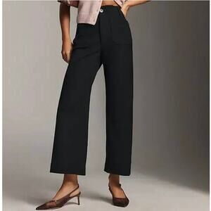Anthropologie Maeve The Colette Ponte Wide Leg Crop Pants